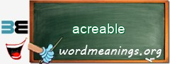 WordMeaning blackboard for acreable